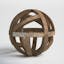Artisanal Rustic Natural Wood Decorative Orb, 8"