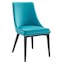 Elegant Blue Velvet Upholstered Dining Chair with Metal Legs