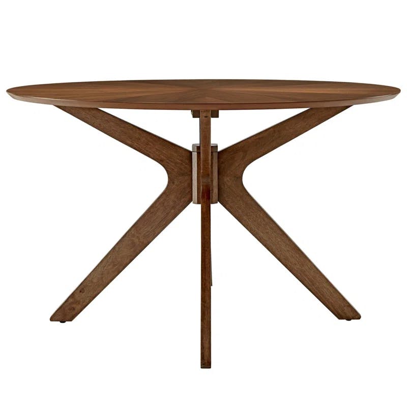 Crossroads 71" Oval Walnut Wood Mid-century Modern Dining Table