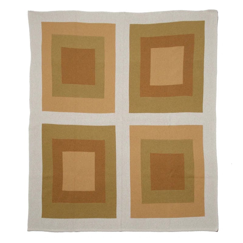 Imbi Bauhaus Straw-Colored Eco-Friendly Knitted Throw