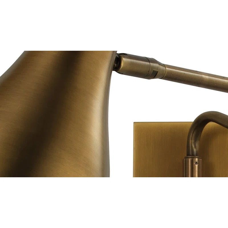 Antique Brass Mid-Century Adjustable Swing Arm Sconce
