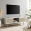 Cambria 60" White Rattan Weave TV Stand with Cabinet