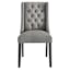 Elegant Parsons Side Chair in Light Gray with Button Tufting