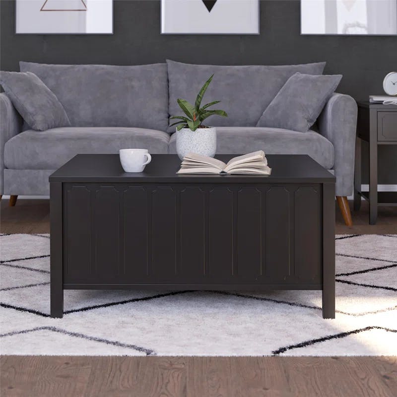 Majesty Black Lift-Top Coffee Table with Hidden Storage