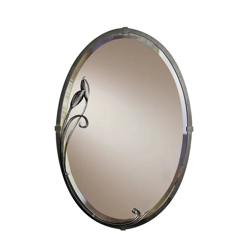Elegant Oval Brown Wall Mirror with Sophisticated Finish