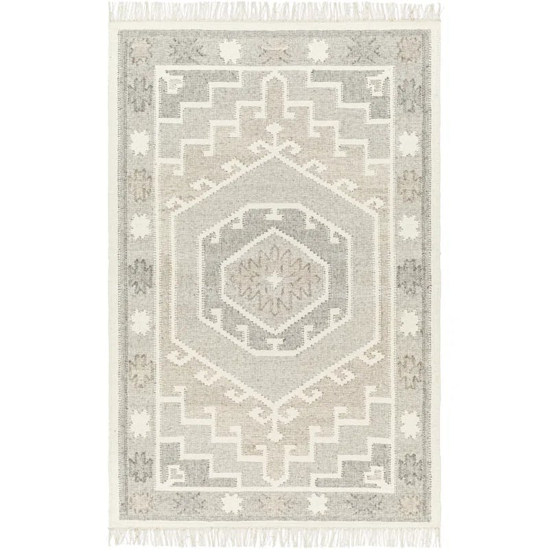 Valerie Hand-Woven Gray Wool 9' x 12' Easy-Care Area Rug