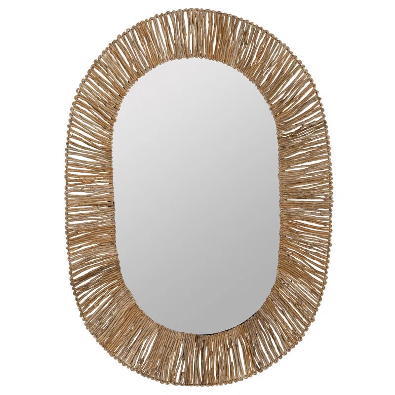 Itzayana 39.75'' Natural Woven Oval Wall Mirror