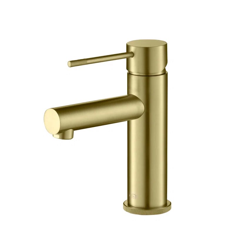 Elegant Brushed Gold Solid Brass Single-Handle Bathroom Faucet