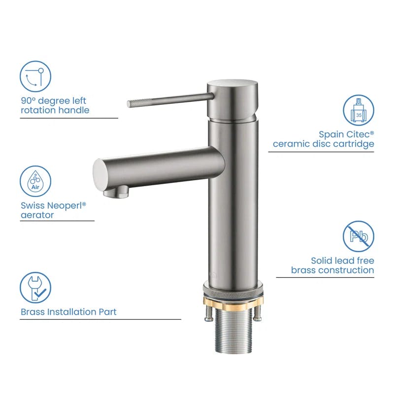 Sleek High-Arc Single-Handle Bathroom Faucet in Brushed Nickel
