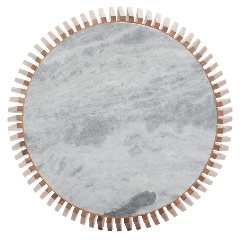 Beckton 41'' Natural Light Grey Genuine Marble Coffee Table