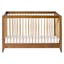 Chestnut and Natural Mid-Century Modern Convertible Crib