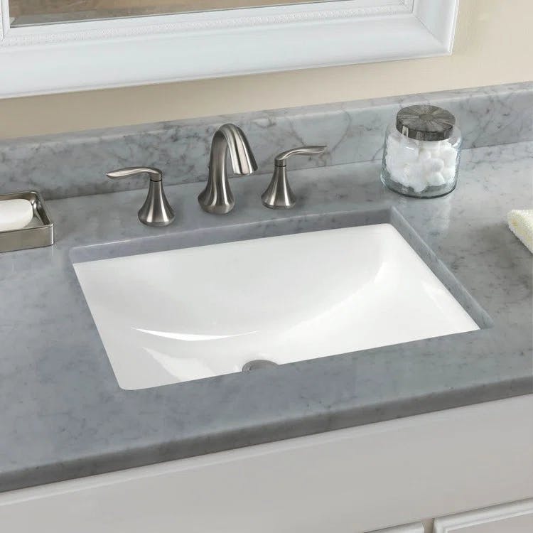 Modern Elegance Beige Ceramic Undermount Bathroom Sink
