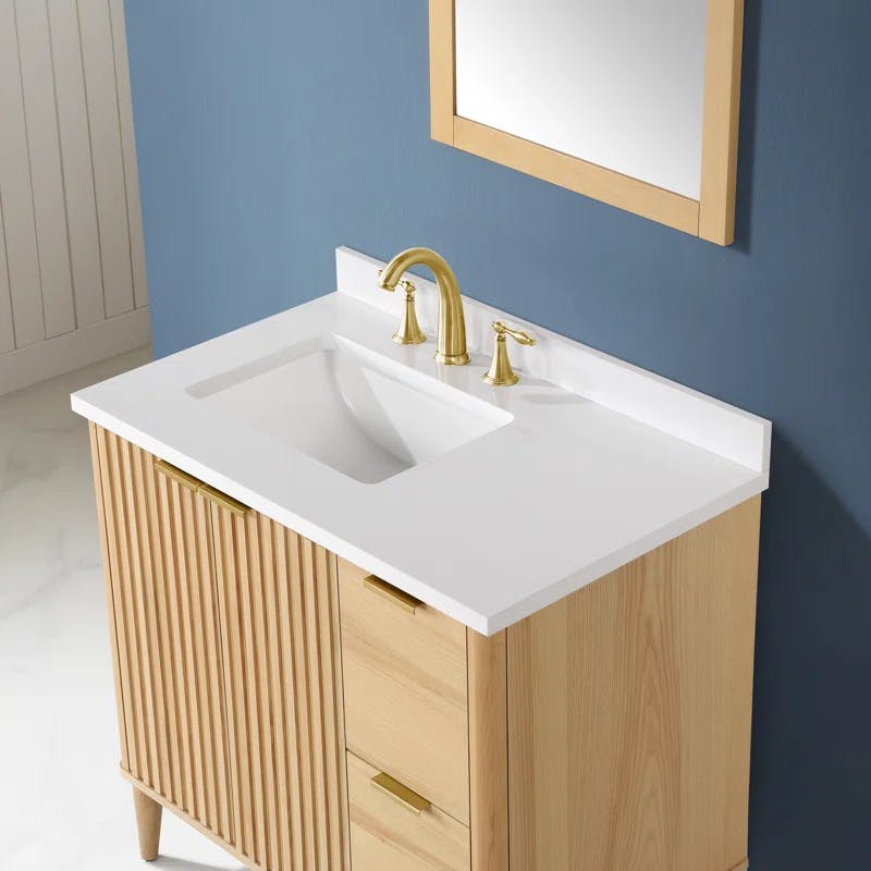 Ronson 36" Rustic Ash Single Sink Scandinavian Bathroom Vanity