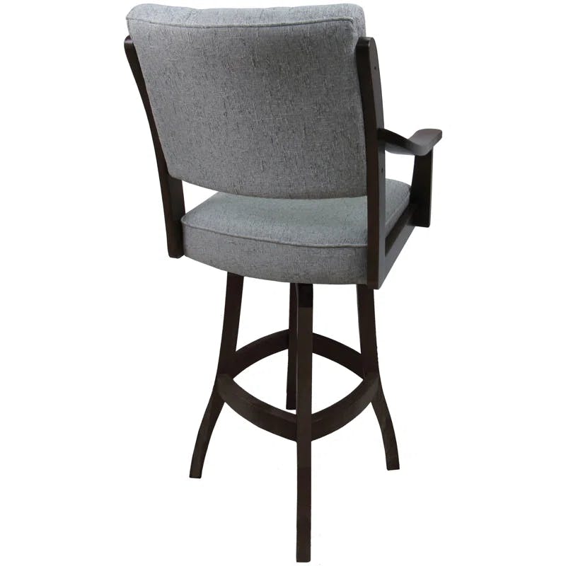Hemsath Slate 26'' Swivel Counter Stool with Upholstered Seat