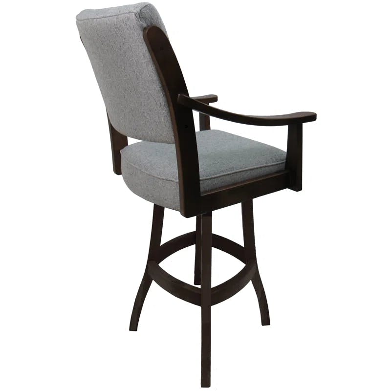Hemsath Slate 26'' Swivel Counter Stool with Upholstered Seat