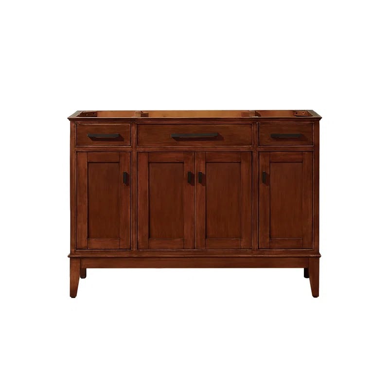 Transitional 48" Solid Wood Freestanding Vanity Base - Tobacco