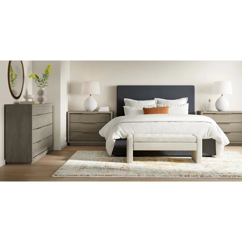 Eloise Modern Gray 8-Drawer Dresser with Nickel Accents