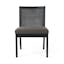 Savile Charcoal High-Back Linen & Cane Side Chair