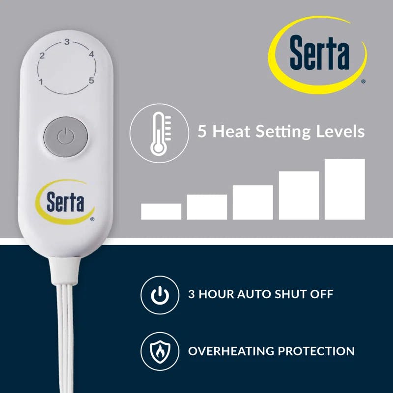 Serta Ultra-Soft 50"x60" Plush Electric Heated Throw - Dark Grey