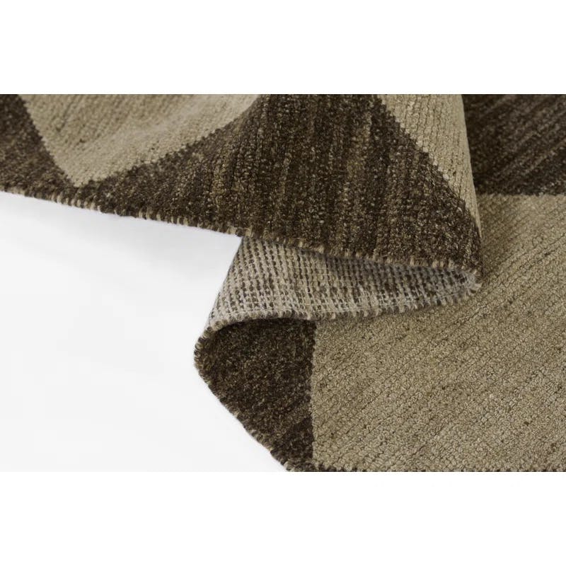 Palau Geometric Hand-Knotted Wool Area Rug - Brown, 8' x 10'
