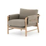 Villa Olive Contemporary Wood Accent Chair with Decorative Toggles