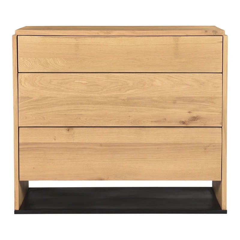 Calypso Natural Oak 3-Drawer Solid Wood Dresser
