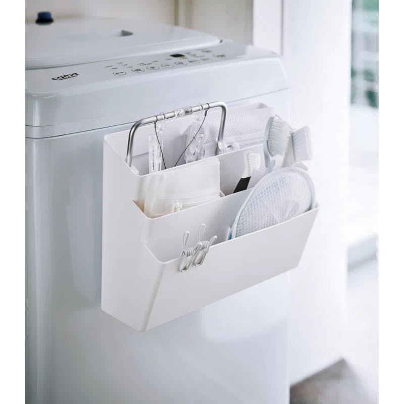 Magnetic Multipurpose White Storage Caddy with Multi-Pocket Design