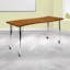 Versatile Oak Laminate 60"L Wave Collaborative Activity Table with Adjustable Height