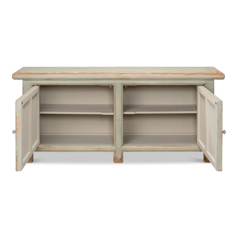 Isla English Garden Sage Pine Sideboard with Adjustable Shelves
