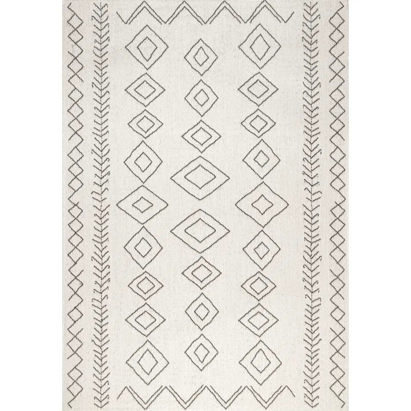 Aperto Ivory 6' Square Synthetic Easy Care Area Rug