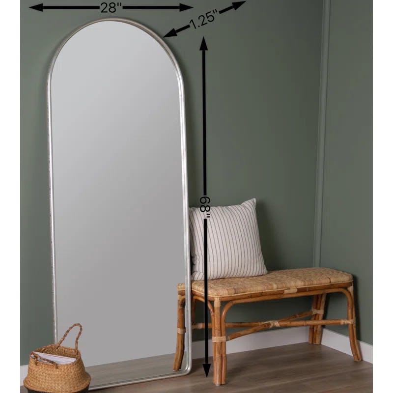 Aurora Arch Full-Length Floor Mirror in Silver and Gold