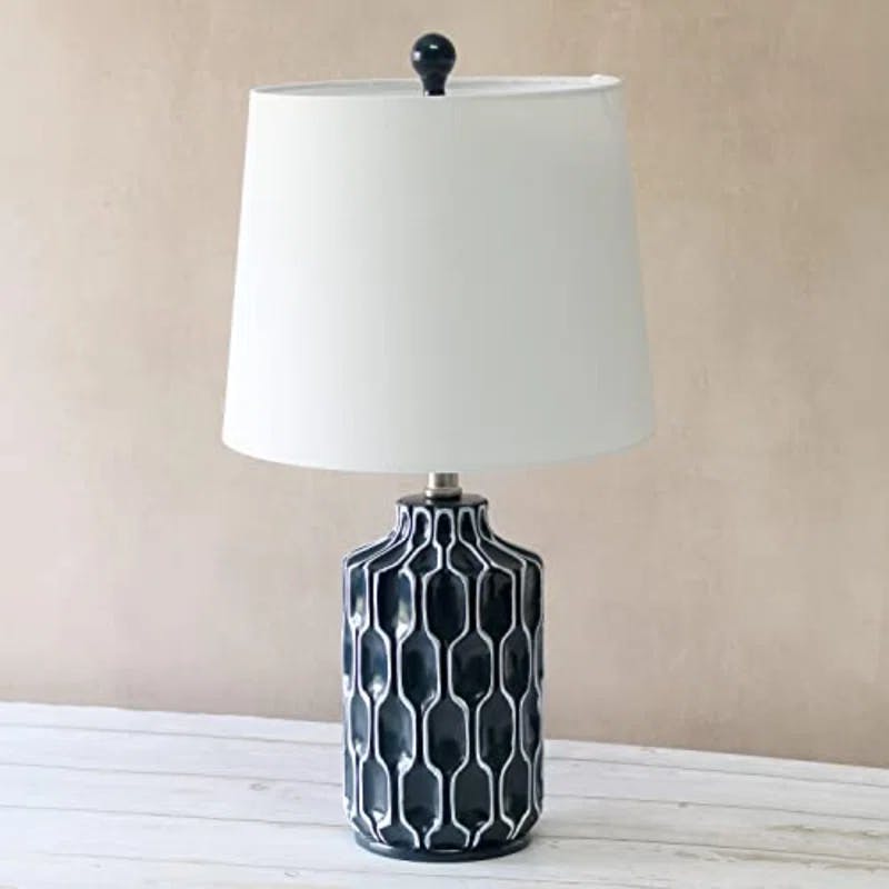 Sophisticated Blue and White Handpainted Resin Table Lamp