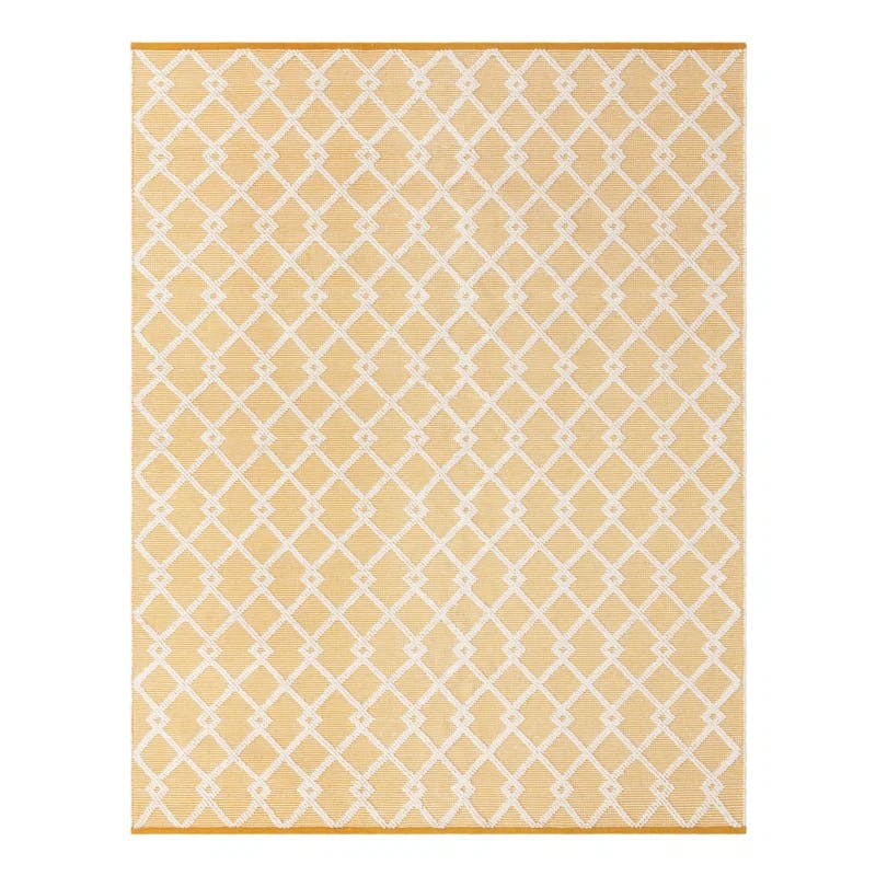 Dorset English Daisy Hand-Knotted Wool & Cotton Yellow Rug 7'10" x 10'
