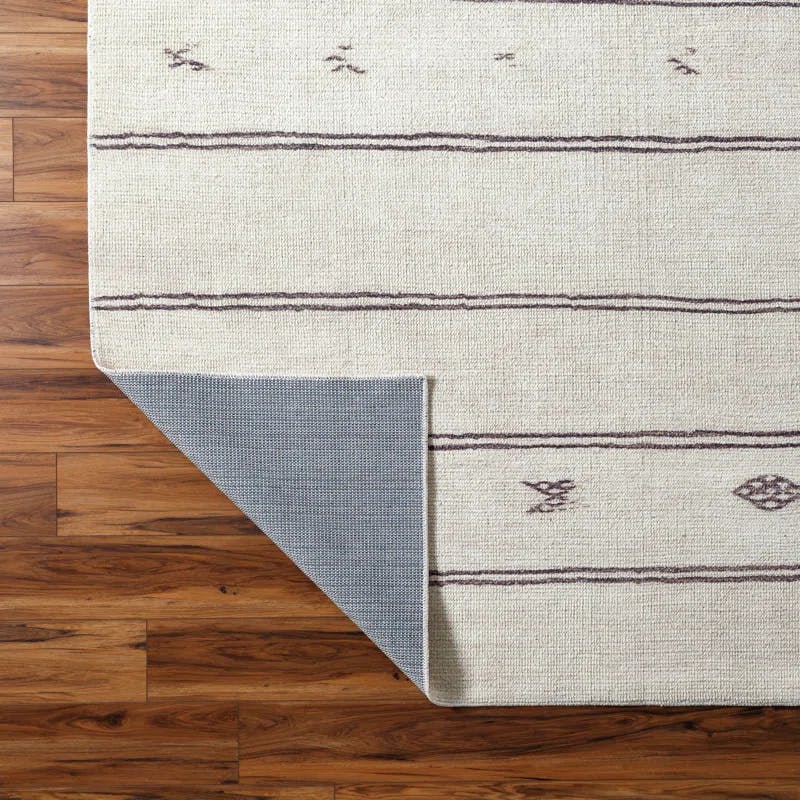 Modern Striped Gray Synthetic 5'3" x 7' Area Rug