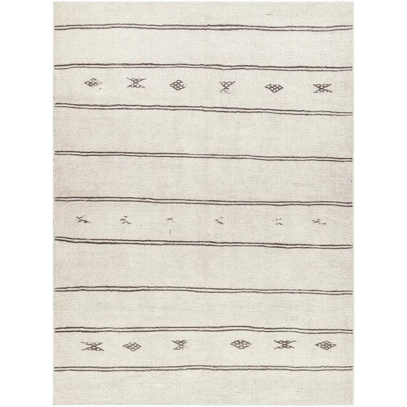 Modern Striped Gray Synthetic 5'3" x 7' Area Rug
