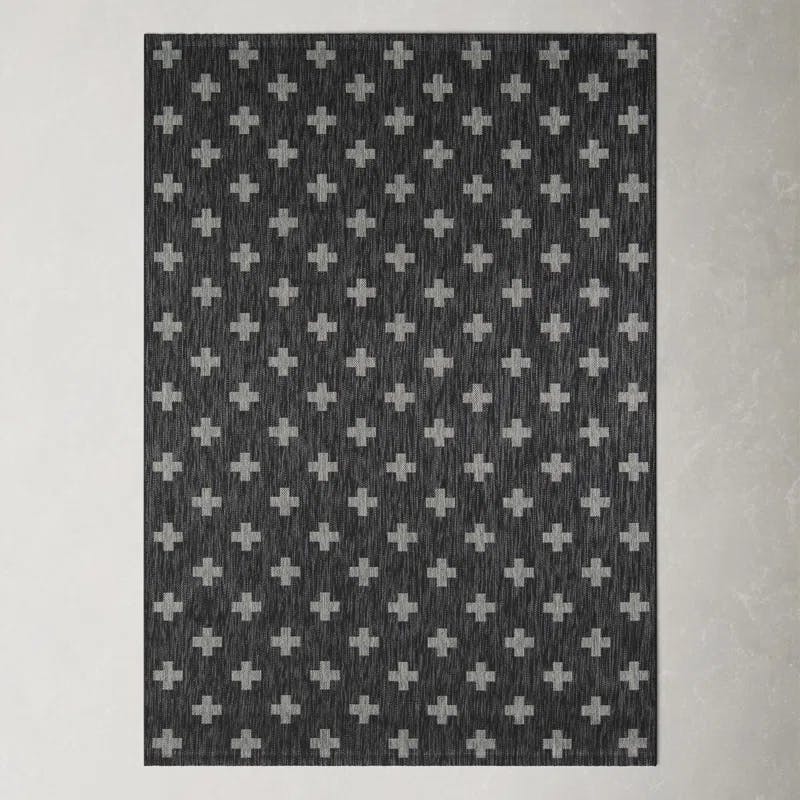 Umbria Charcoal Geometric 8' x 10' Synthetic Area Rug