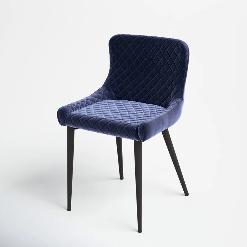 Etta Dark Blue Velvet Tufted Upholstered Side Chair