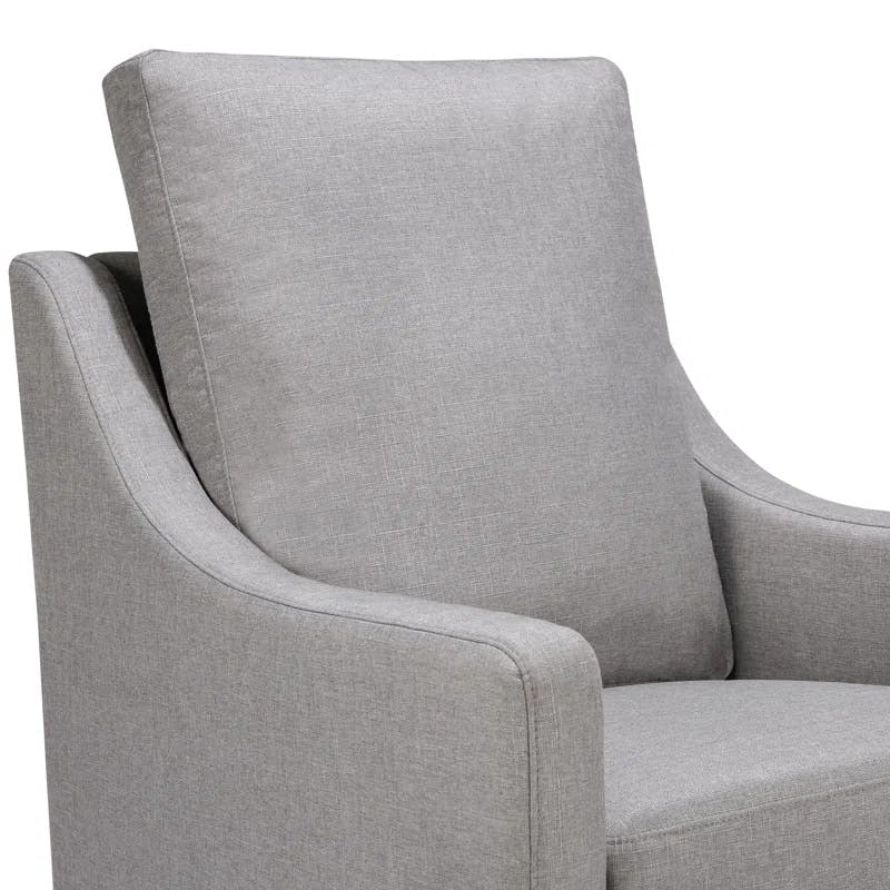 Misty Gray 34" Plush Swivel Glider with High Pillowback