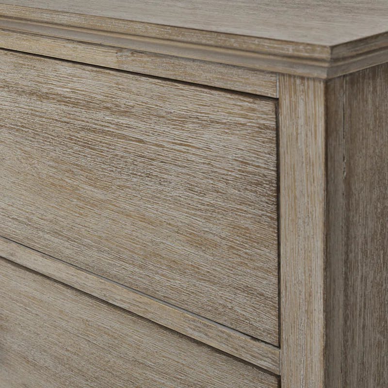 Mid-Century French-Inspired 6-Drawer Gray Dresser