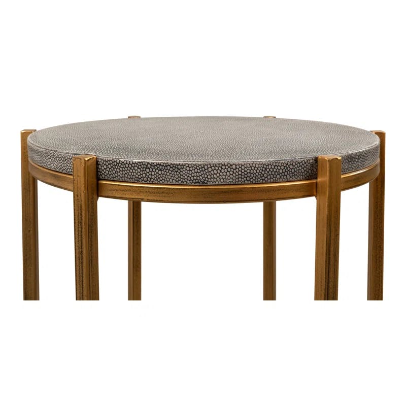 Spence Contemporary Black and Gold Round Wood & Metal Side Table