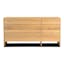 Double Natural Oak 6-Drawer Dresser with Matte Black Base