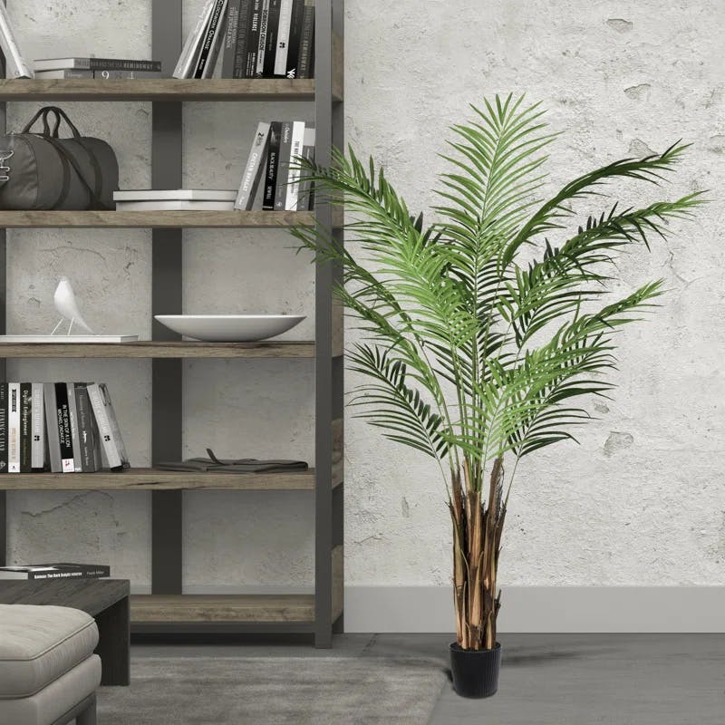 Tropical Oasis 6' Faux Areca Palm in Sturdy Black Planter