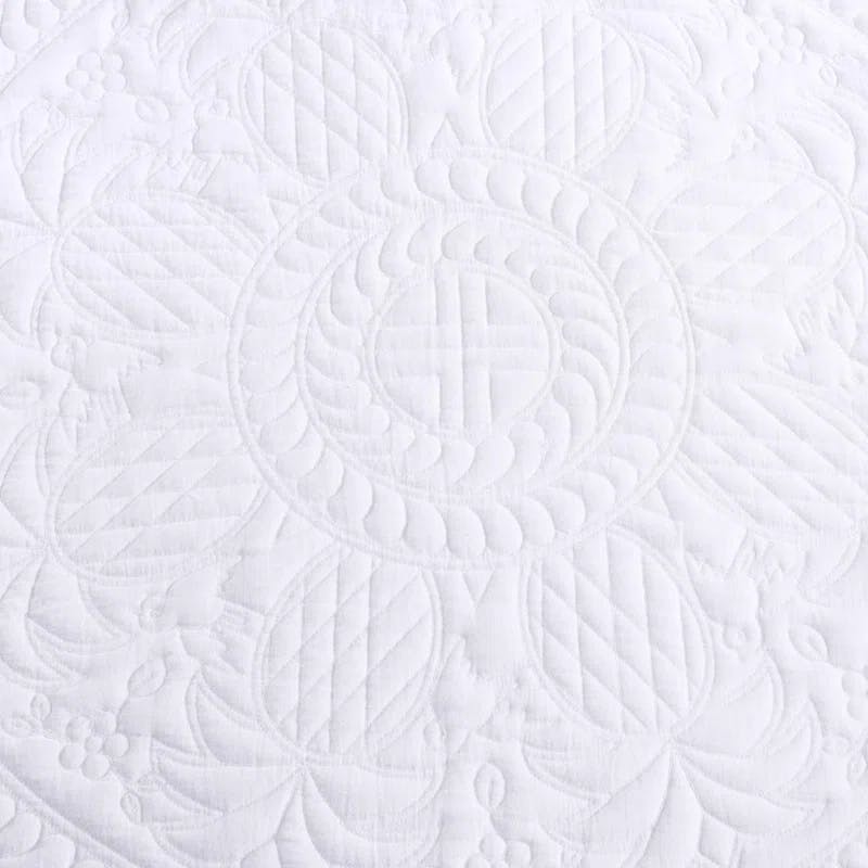 Pineapple Resort Heirloom White 100% Cotton King Quilt Set