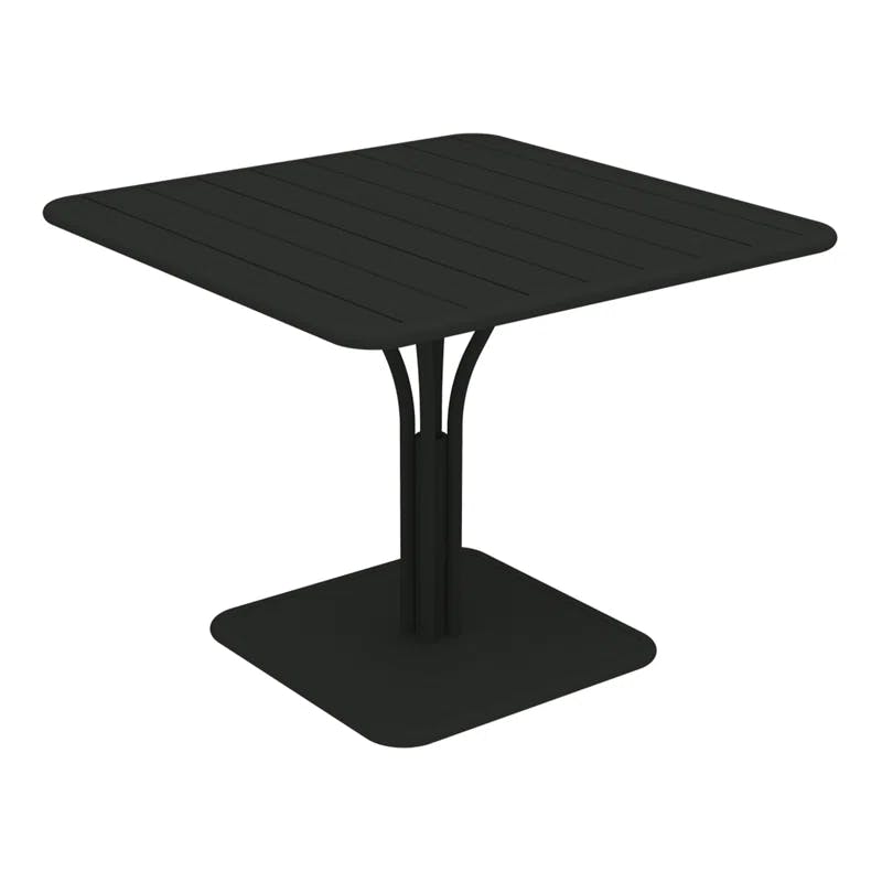 Liquorice Luxe 36" Square Aluminum Pedestal Dining Table
