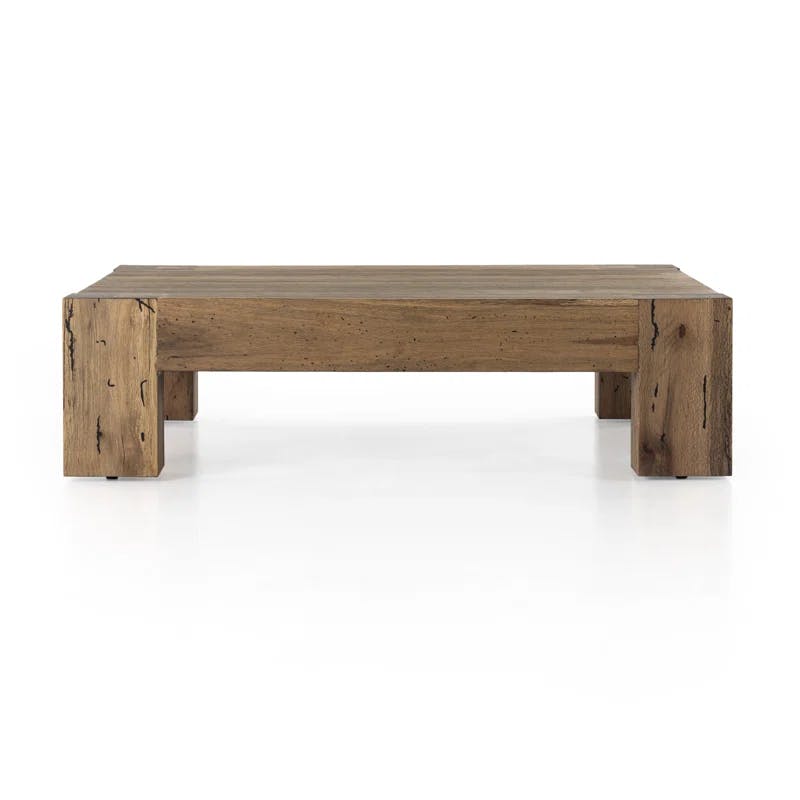 Contemporary Rustic Wormwood Oak 55'' Square Coffee Table