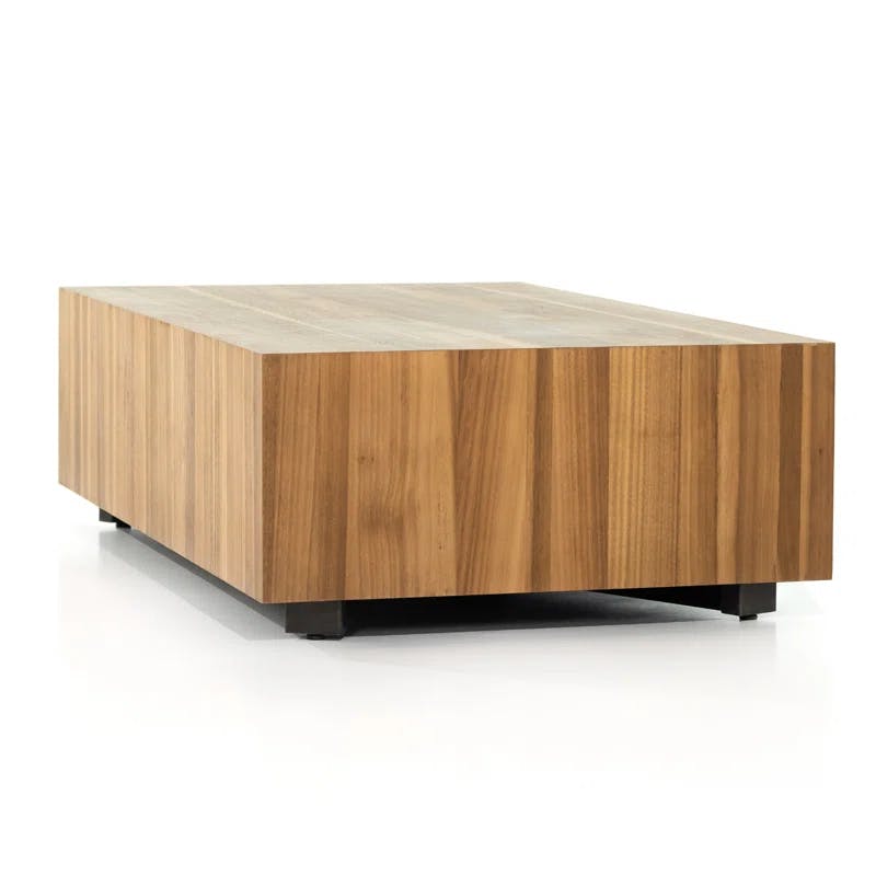 Hudson Modern Rectangular Brown Wood Coffee Table with Storage