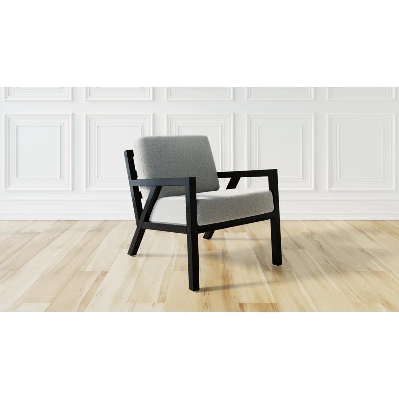 Wilson Mid-Century Black Wood & Fabric Accent Chair