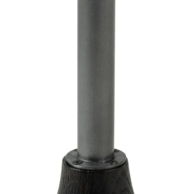 Ebony Oak and Iron Round Accent Table with Bluestone Top