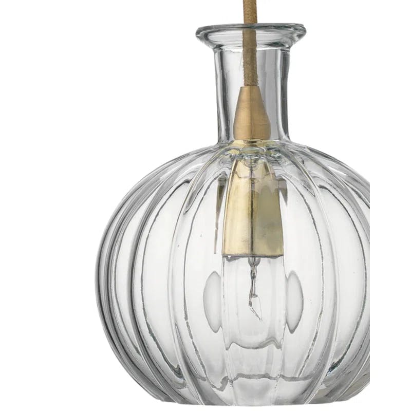 Sophia Mini Globe LED Pendant with Clear Glass and Brass Finish