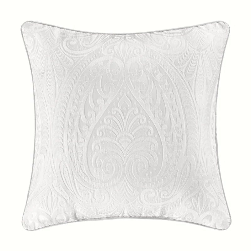 Serene Blue and White Square Polyester Throw Pillow 20" x 20"